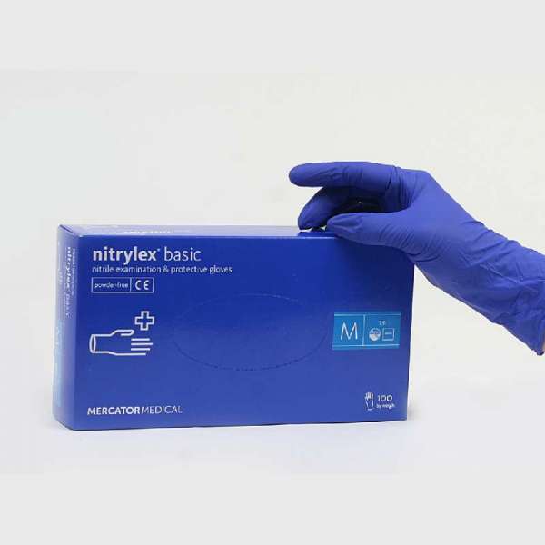 Нитриловые Перчатки  nitrylex basic (М) В упаковке 100 шт (50 пар)